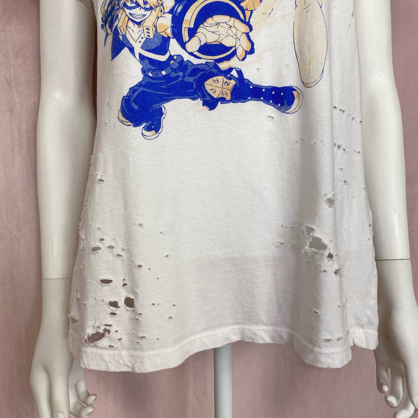 Reworked My Hero Academia Distressed Graphic Tee, Size Large