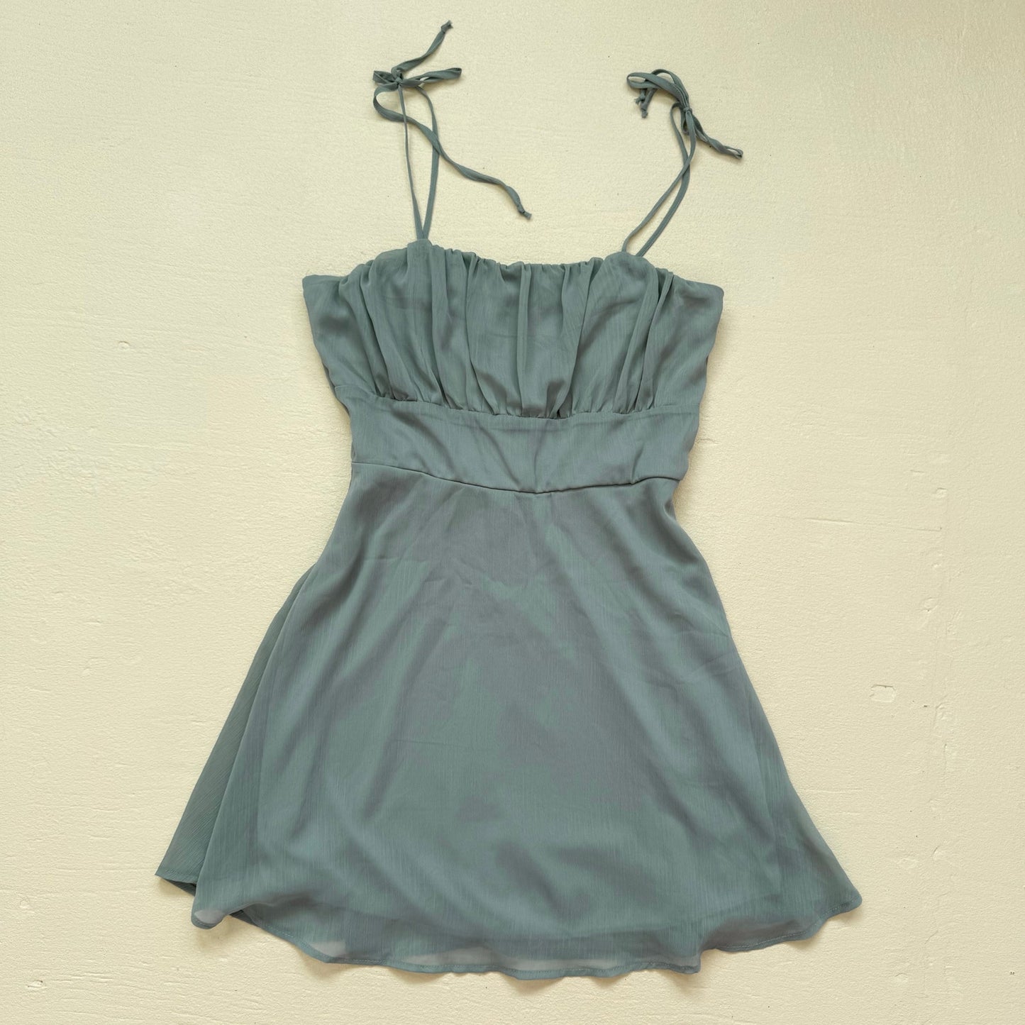 Secondhand Trixxi Green Chiffon Tie Strap Mini Dress, Size Large