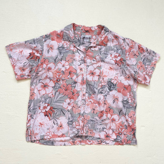 Vintage Dressbarn Tropical Floral Button Up Shirt, Size XL