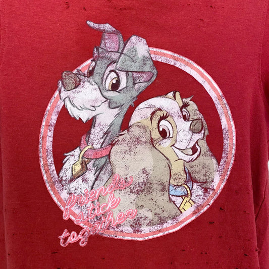 Reworked Disney Lady And The Tramp Distressed Crop Tee