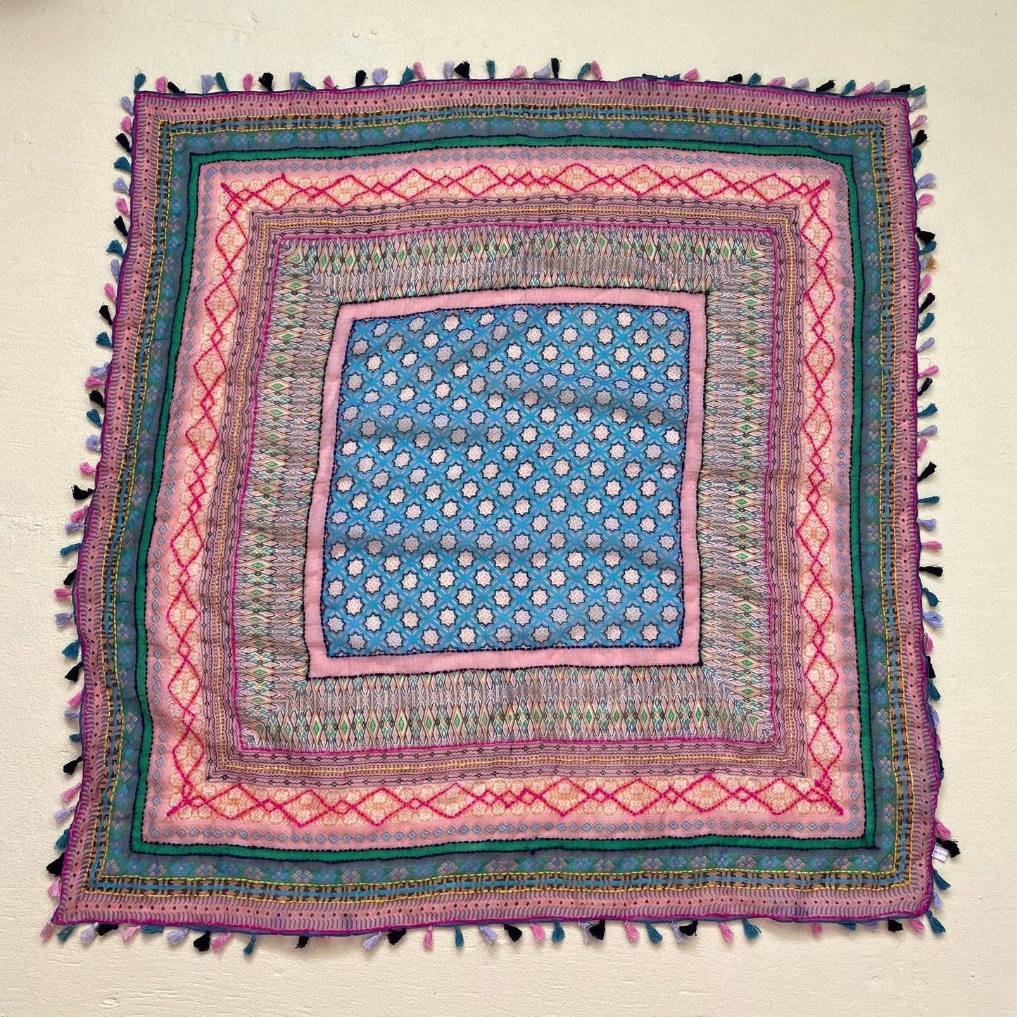 Secondhand Rainbow Knit Versatile Tassel Scarf - Shawl, Top, Skirt, etc.