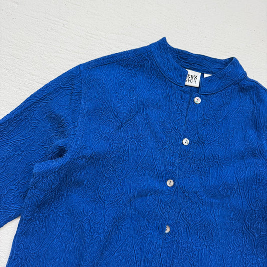 Vintage 90s Chico’s Design Silk Wool Jacquard Button Up, Size 0