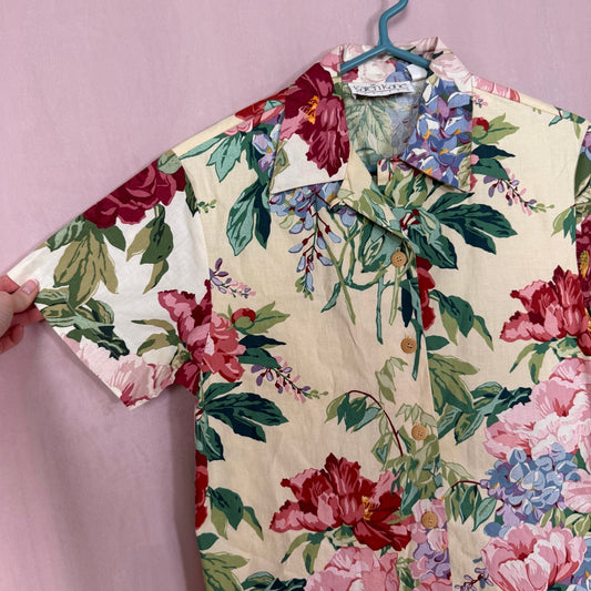 Vintage Karen Kane Floral Button Up Shirt, Size 2