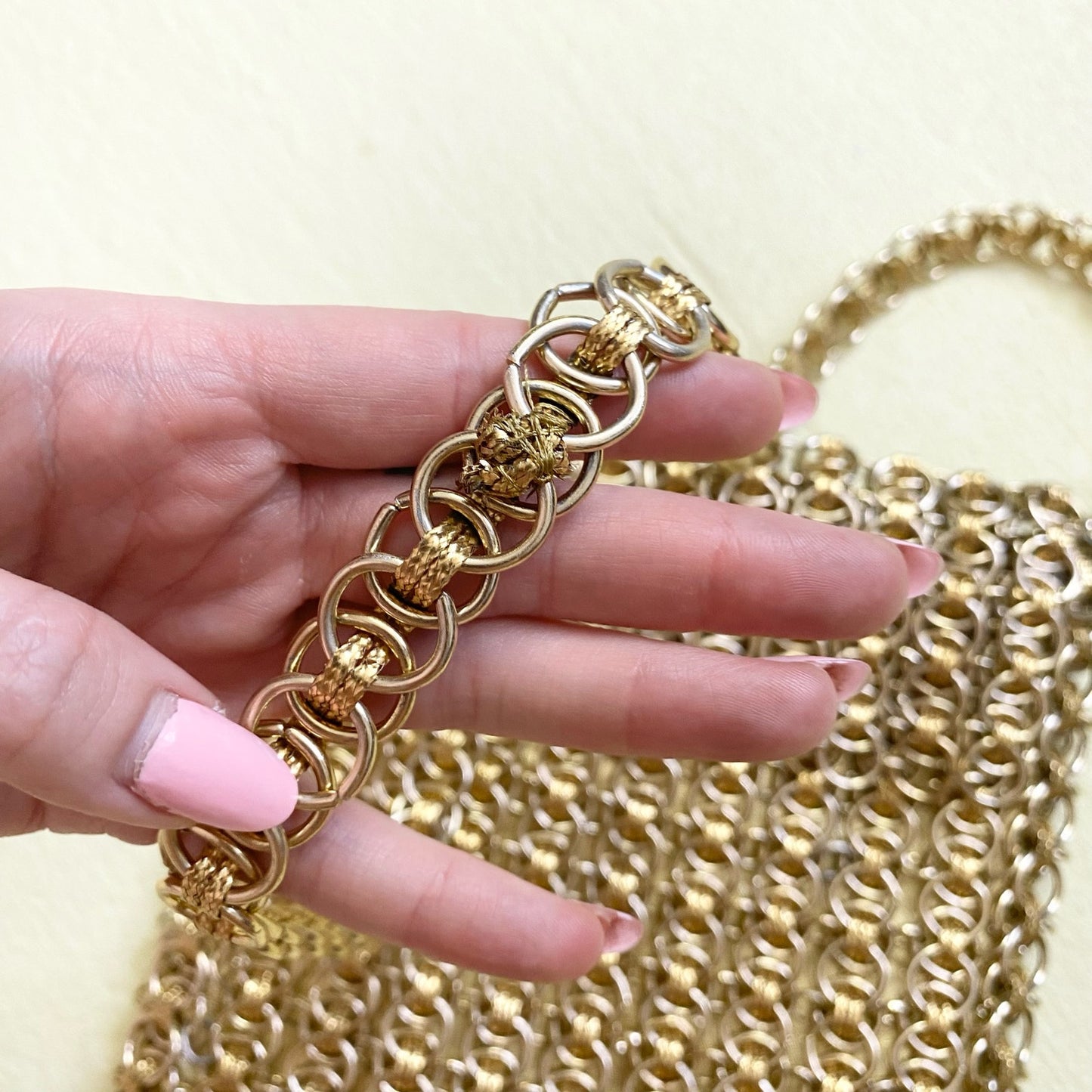 Vintage Walborg Gold Chain Link Purse Shoulder Bag