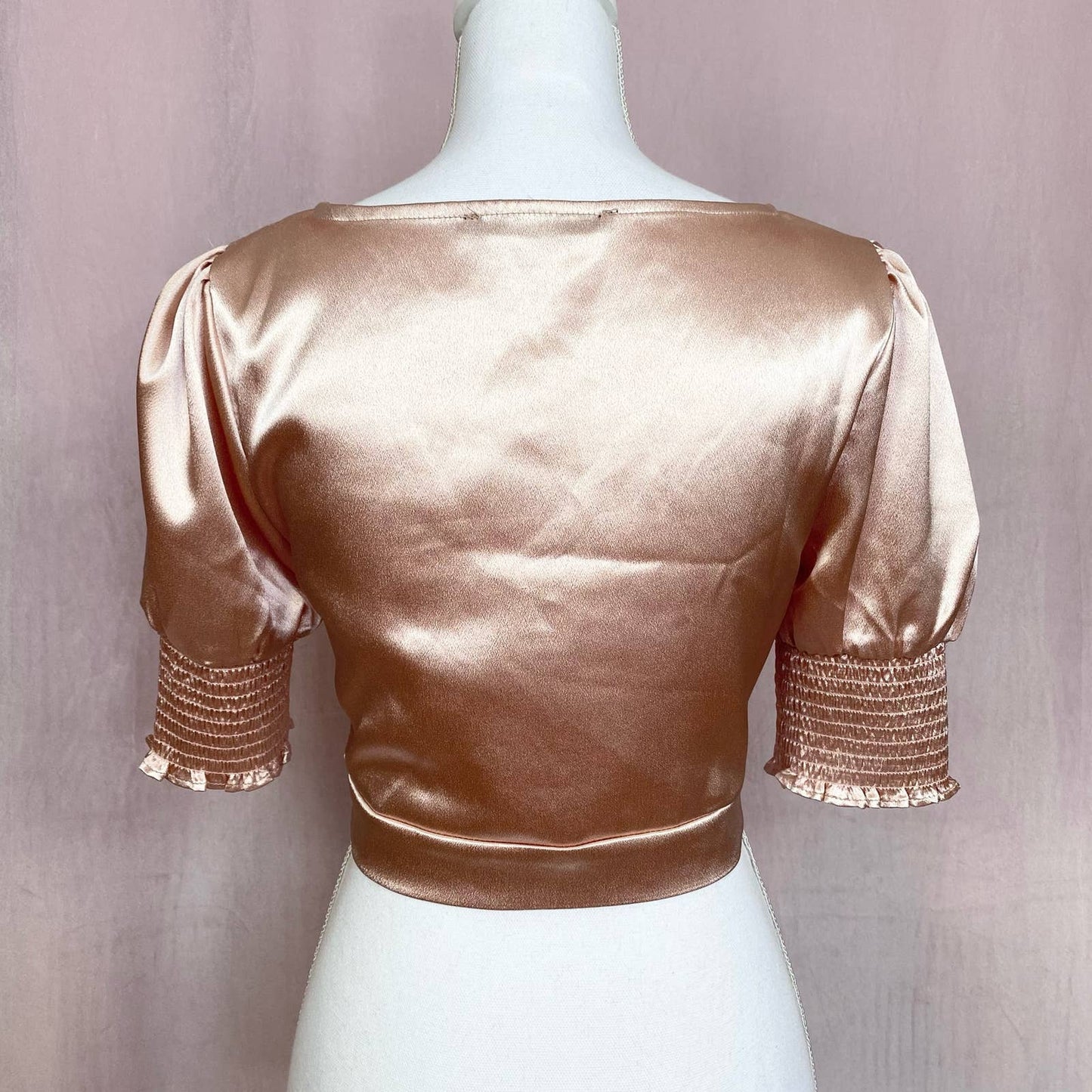 Secondhand Hesperus Satin Ruched Crop Top, Size Medium