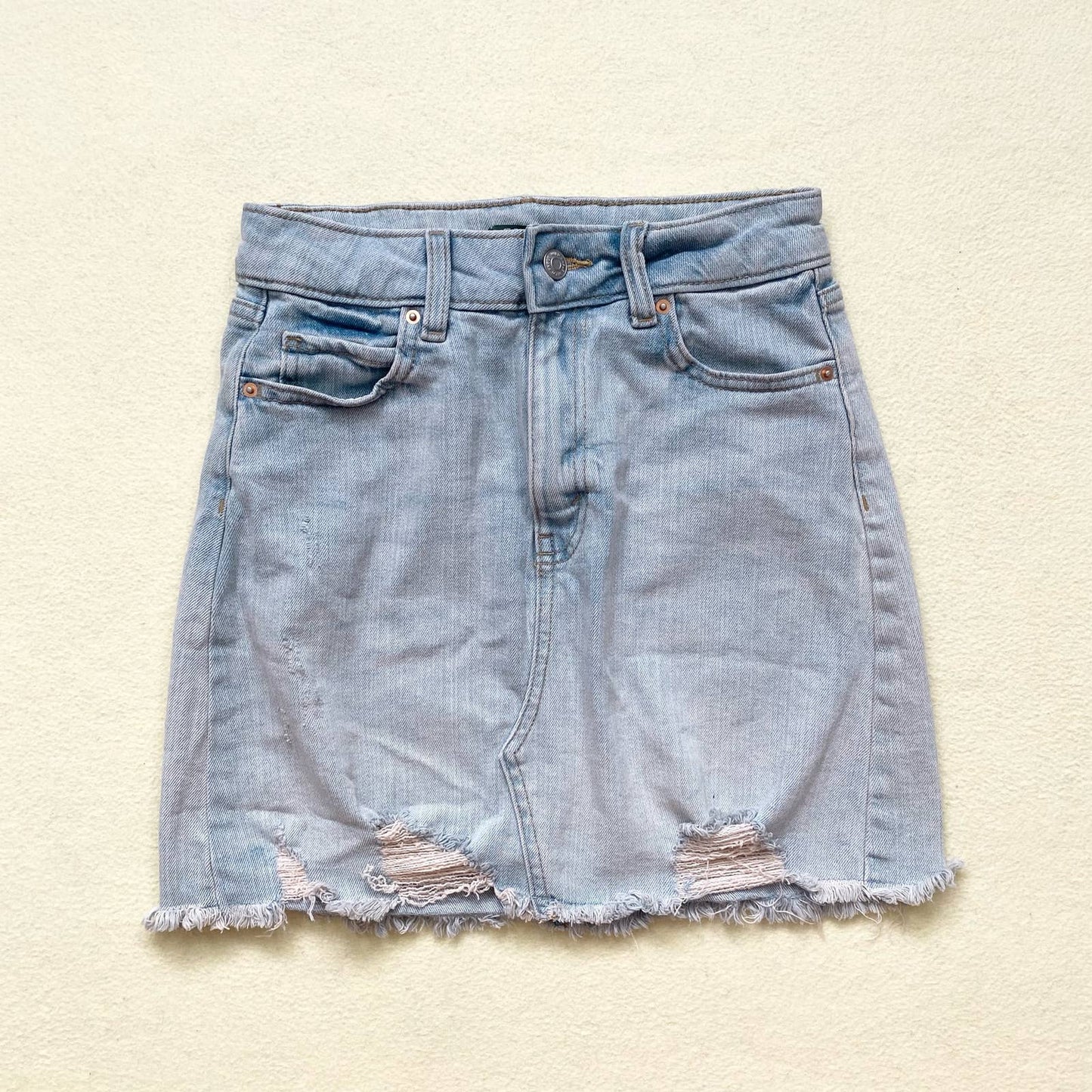 Secondhand Wild Fable Distressed Denim Mini Skirt, Size 0