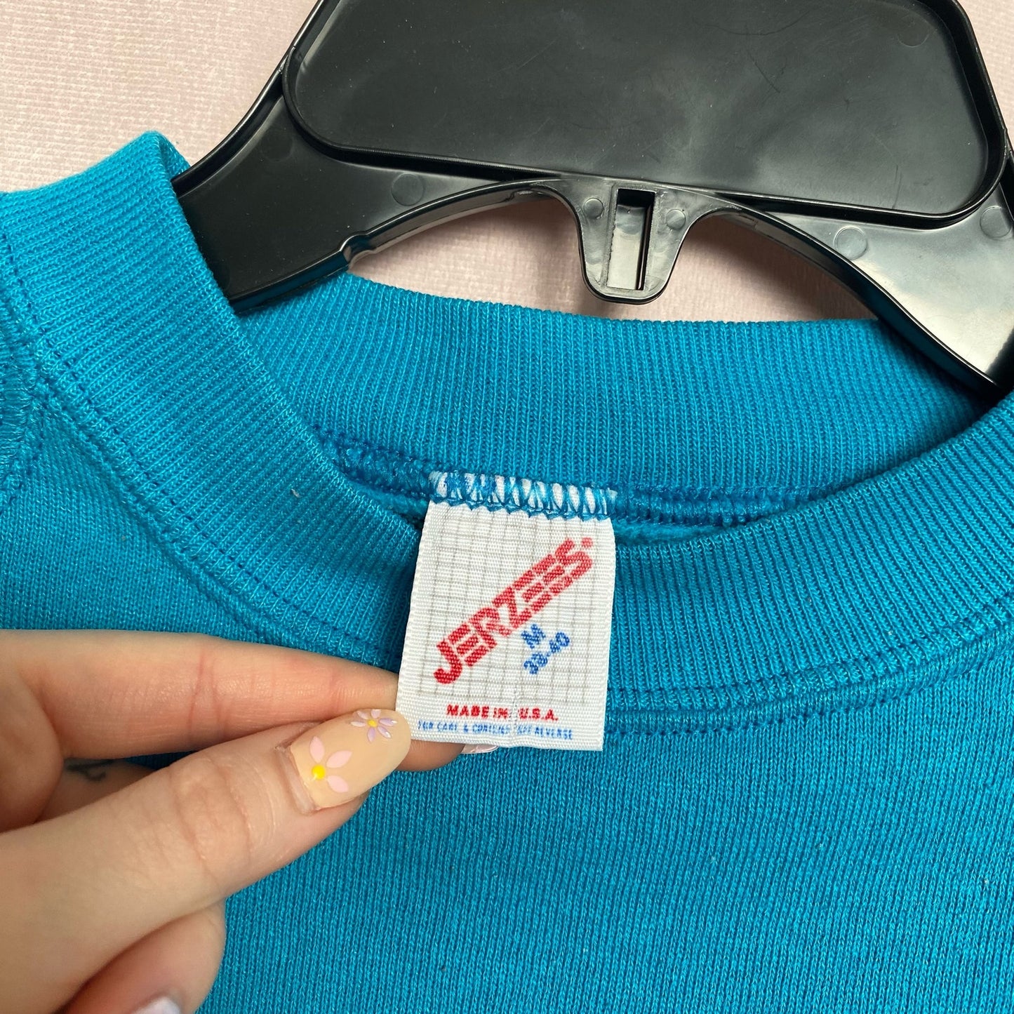 Vintage Hand Embroidered Crewneck Sweatshirt, Size Small