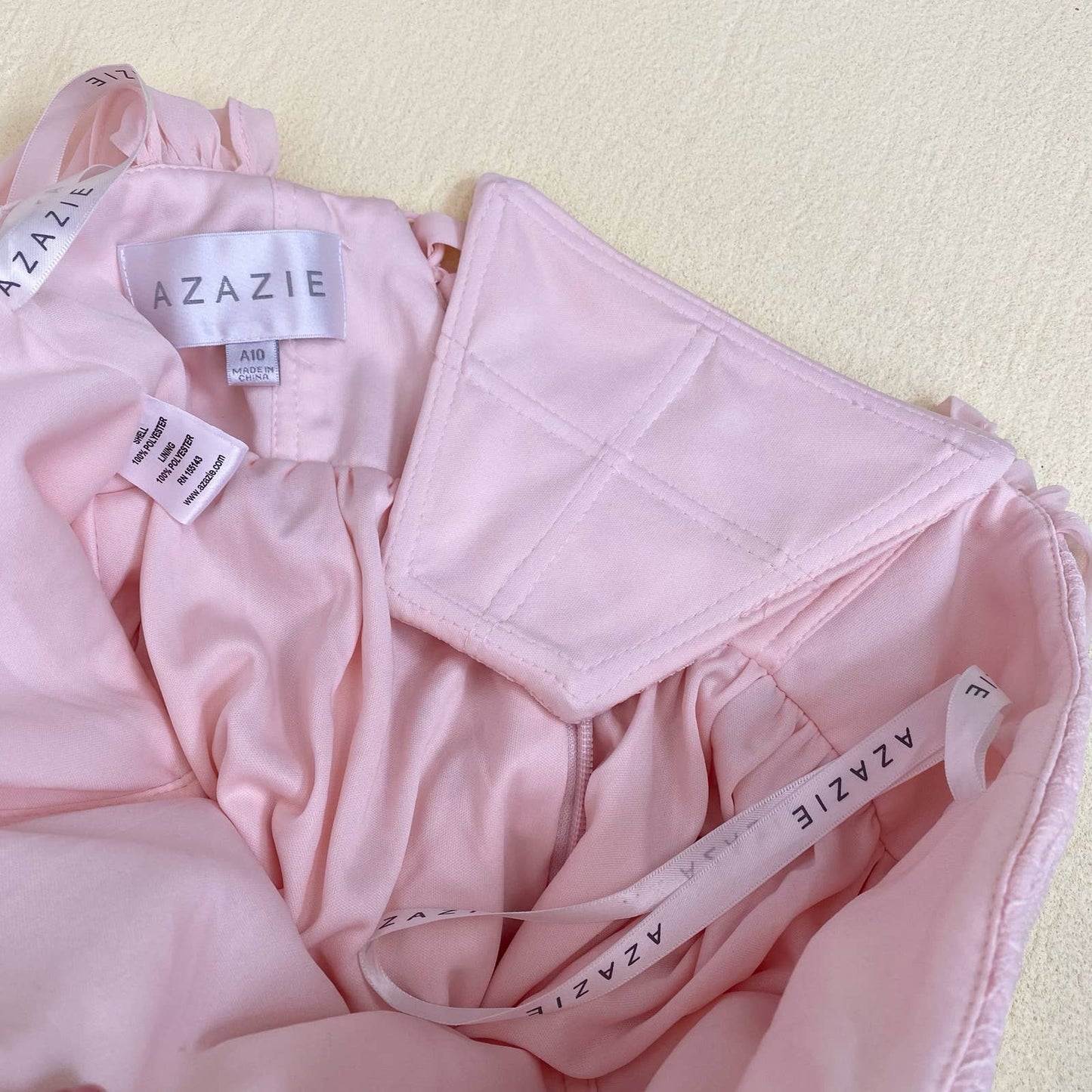 Preowned Azazie Bethany Maternity Bridesmaid Dress in Blushing Pink, Size A10