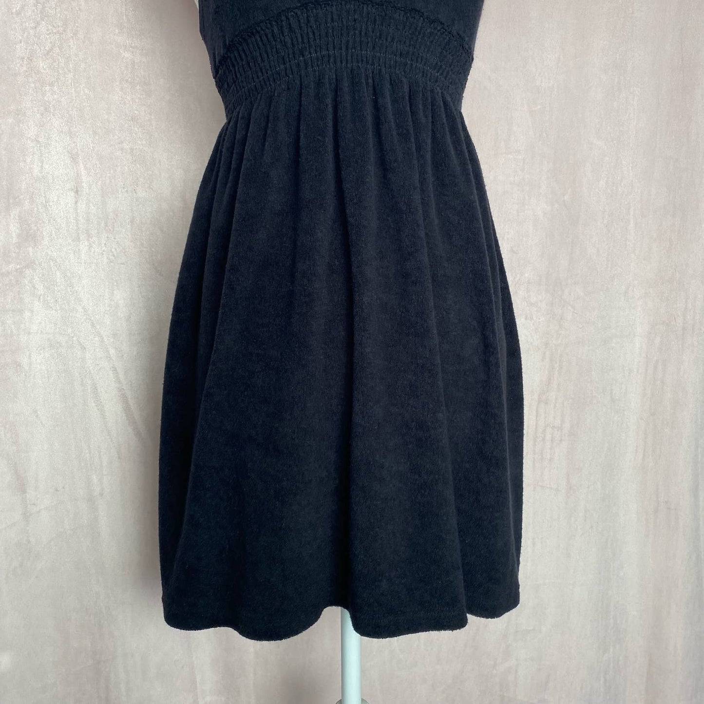 Secondhand Tillys Full Tilt Black Mini Towel Dress, Size Small