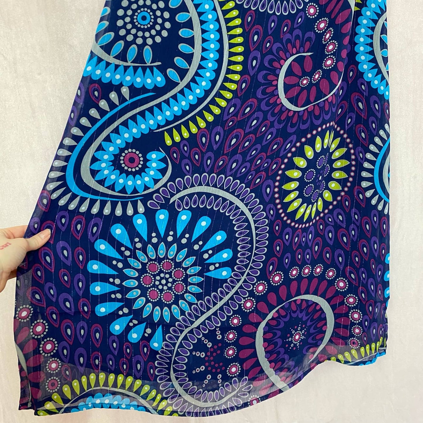 Secondhand Old Navy Strapless Paisley Maxi Dress, Size XXS