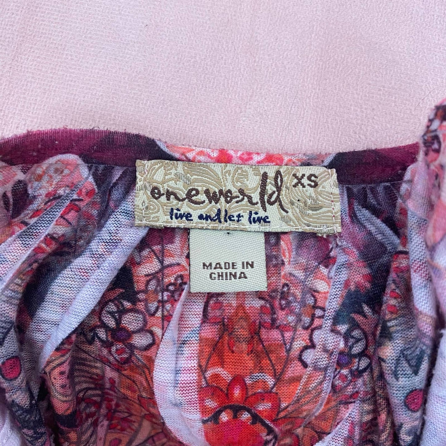 Y2K One World Embellished Overlay Tunic Blouse, Size XS