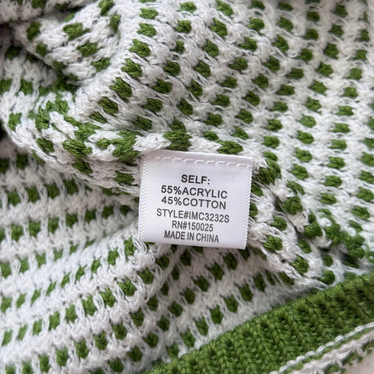 Secondhand Shop The Narrative Green White Crochet Mini Knit Skirt Size S