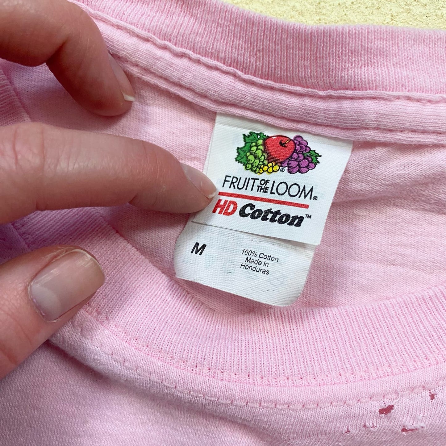 Upcycled Heart Emoji Distressed Crop Pink Graphic Tee