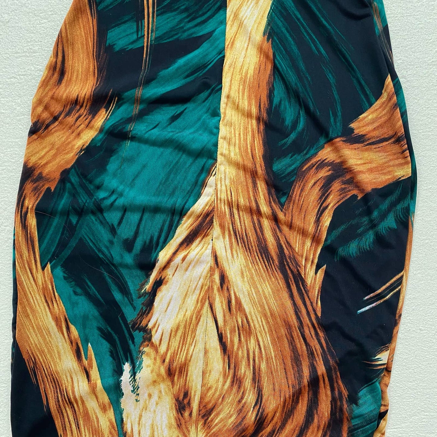 Secondhand Fashion Nova Fine Arts Sleeveless Midi Dress - Green/Combo, Size Small