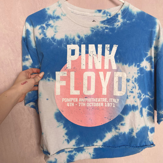 Secondhand Pink Floyd Tie Dye Crop Retro Graphic Band Tee, Size XL