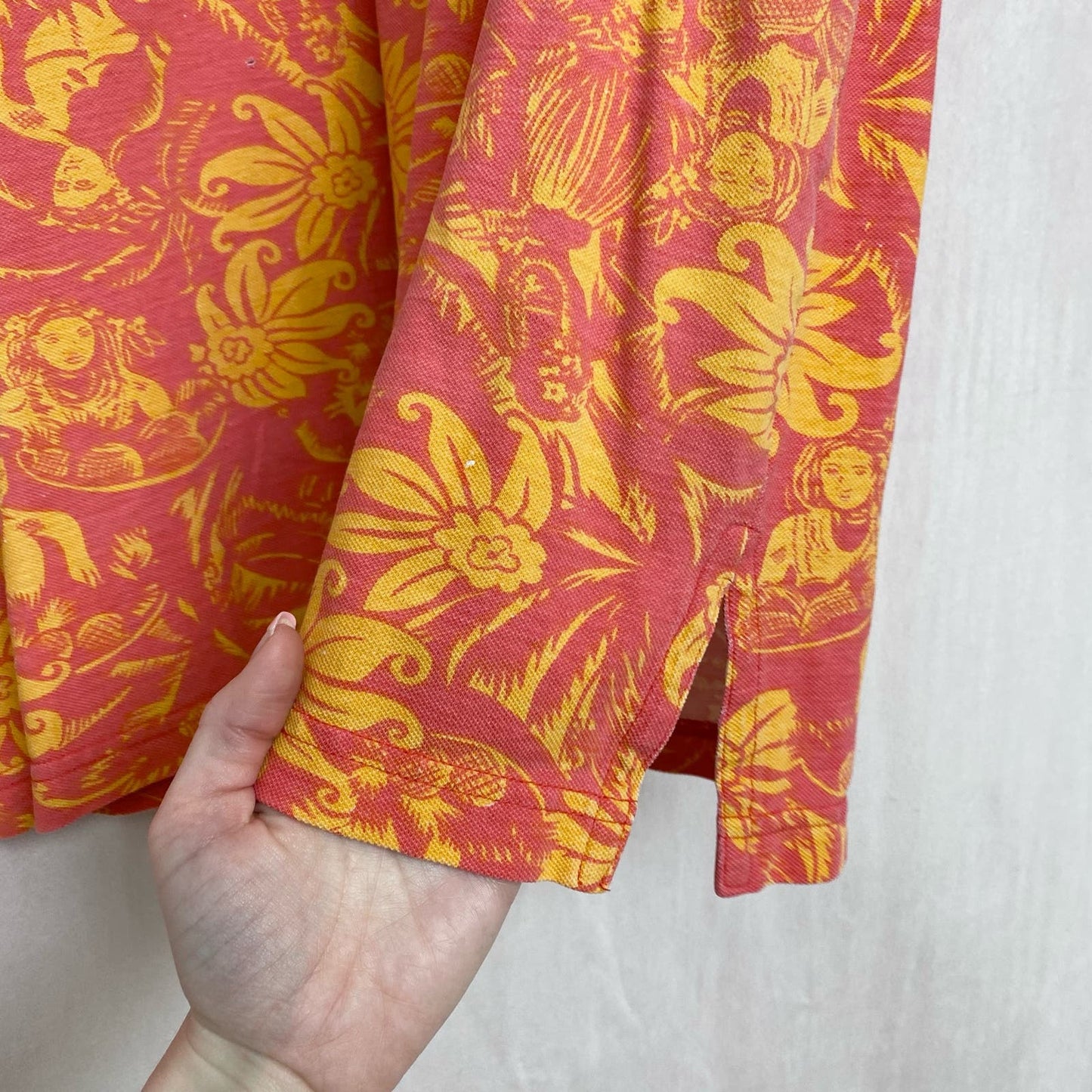 Vintage Hawaiian Polo Shirt Mini Dress, Size Medium