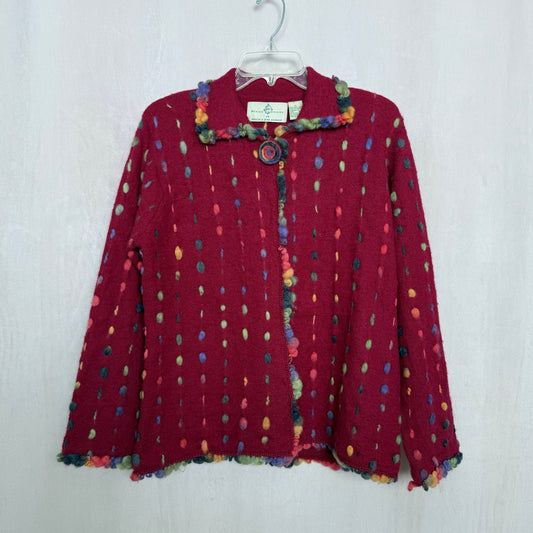 Secondhand Design Options Wool Cardigan Sweater, Size Medium