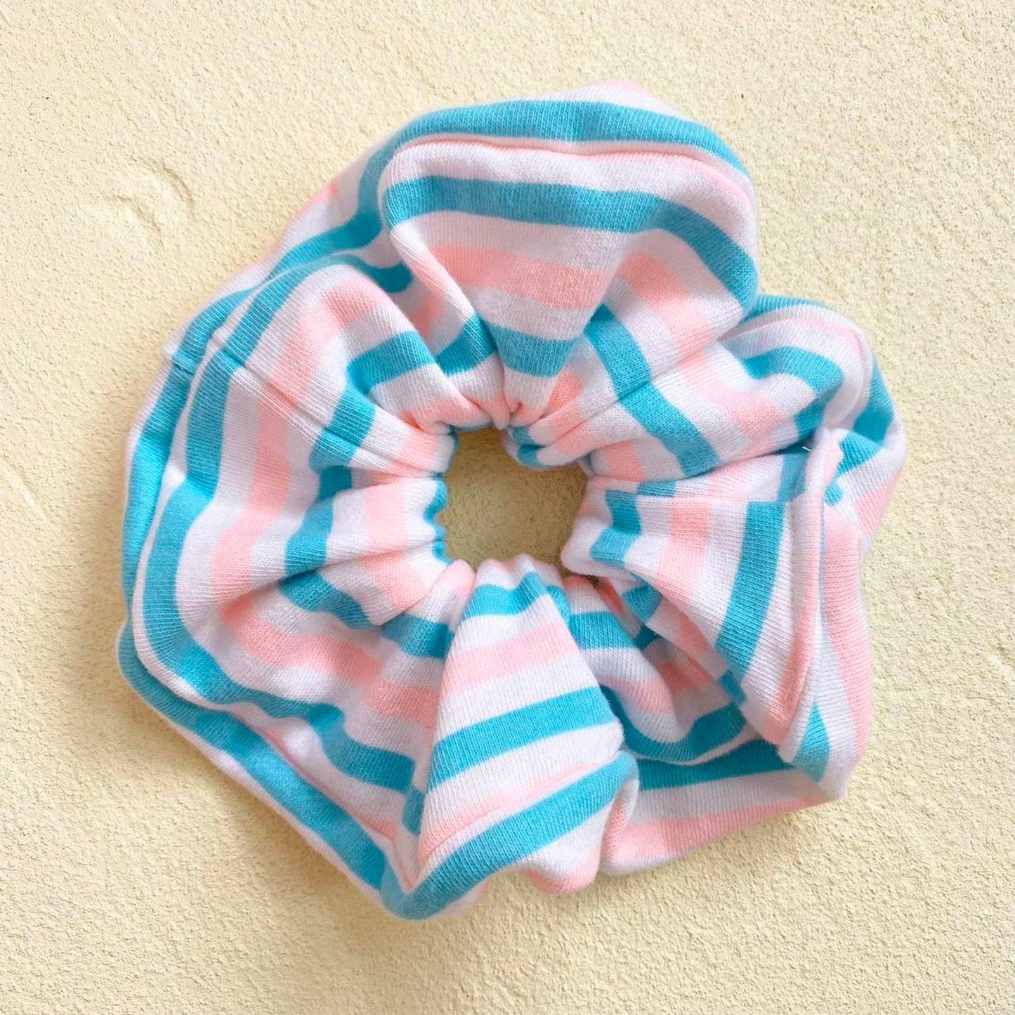 Scrap Fabric Stripe Jumbo Scrunchie