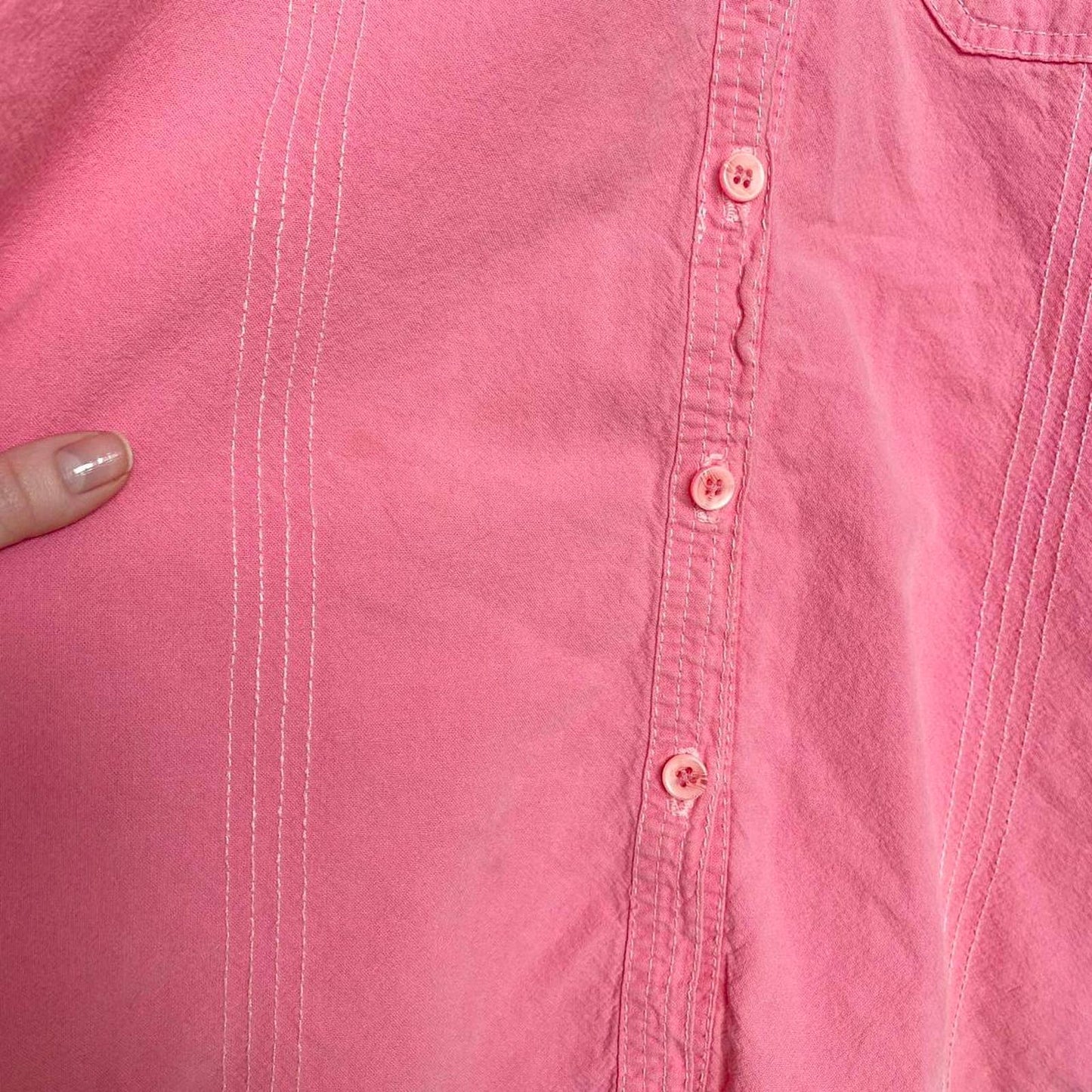 Vintage Pappagallo Pink Denim Button Up Shirt, Size Small