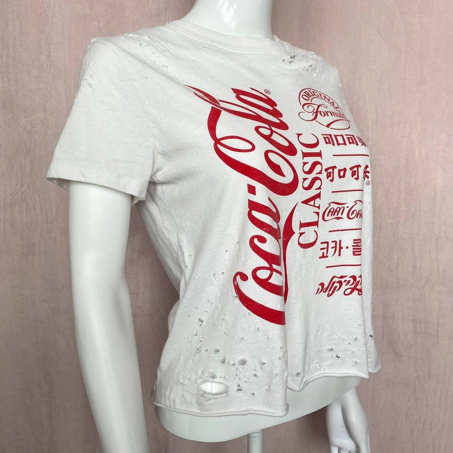 Reworked Coca Cola Distressed Tee, Size Small