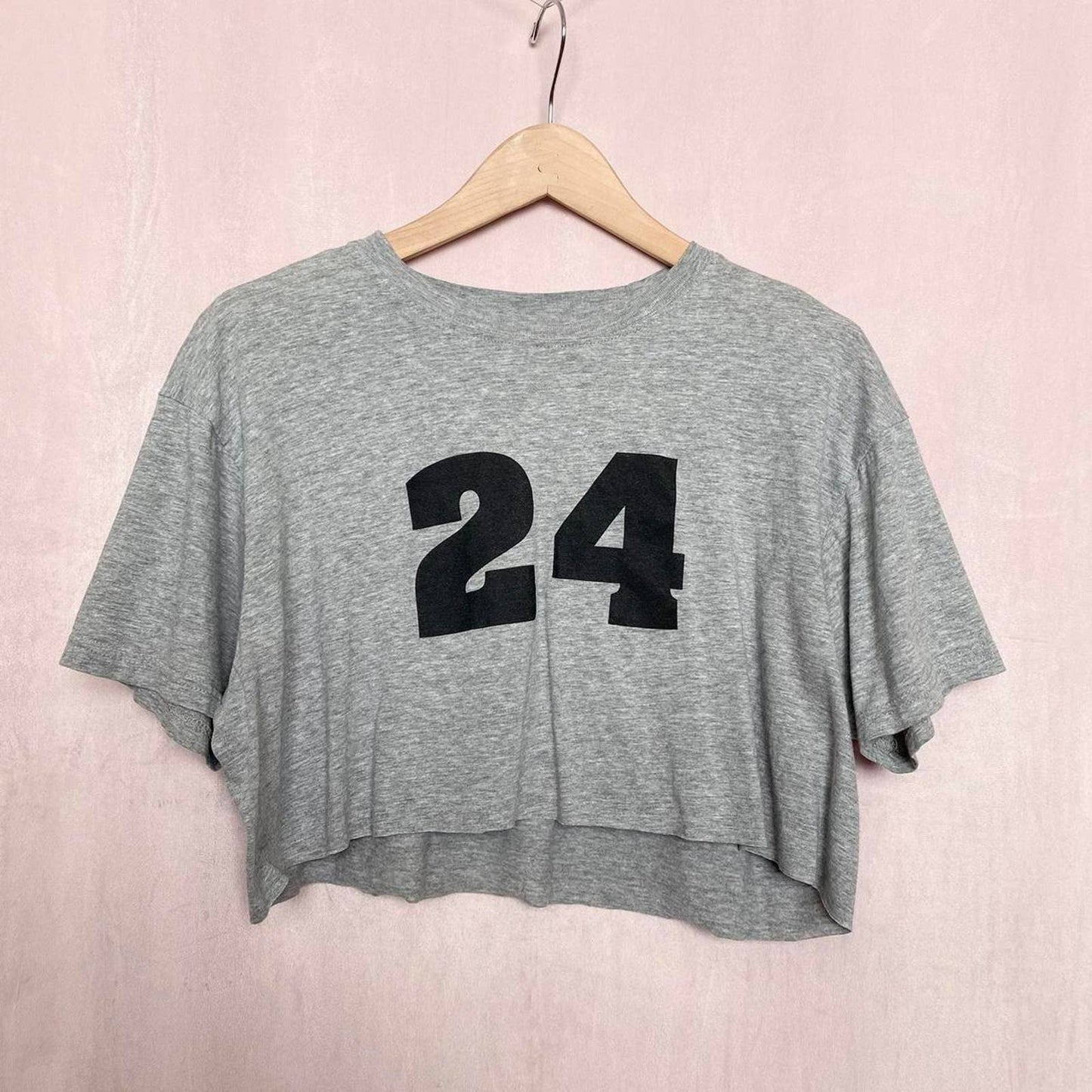 Reworked 24 Hang Loose Gray Crop Tee, Size XL