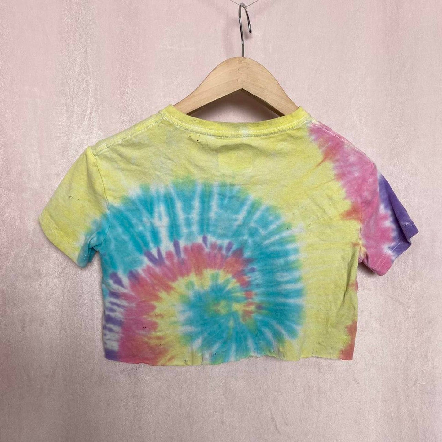 Reworked Hurley Distressed Tie Dye Crop Baby Tee, Size XS