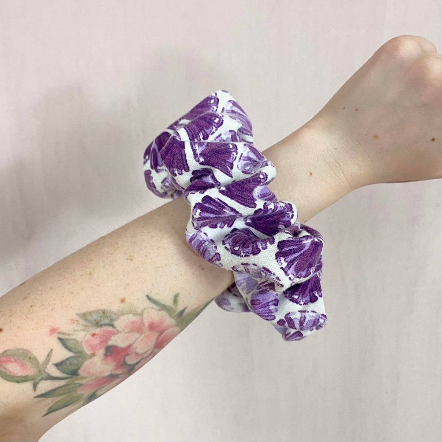 Scrap Fabric Seashell Jumbo Scrunchie