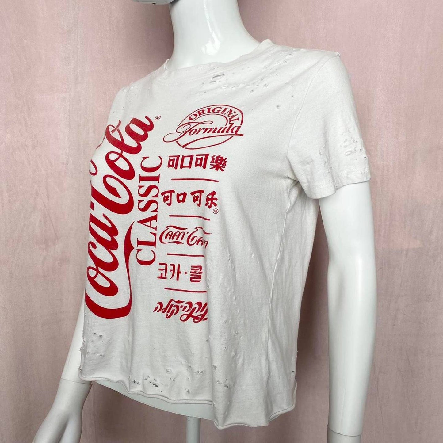 Reworked Coca Cola Distressed Tee, Size Small