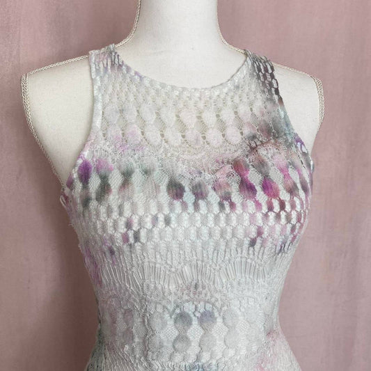Upcycled Love Culture Tie Dye Mini Lace Dress, Size XS