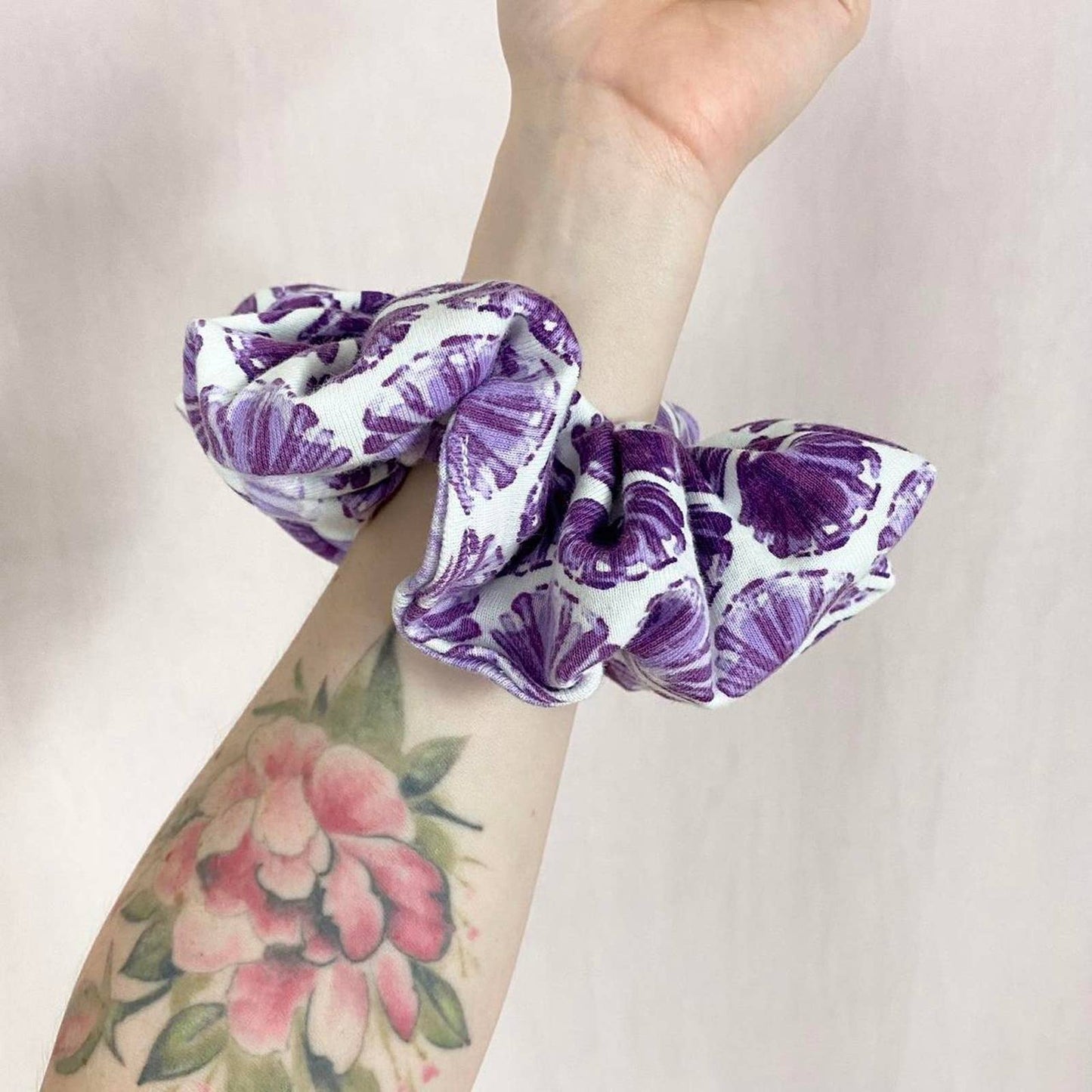 Scrap Fabric Seashell Jumbo Scrunchie