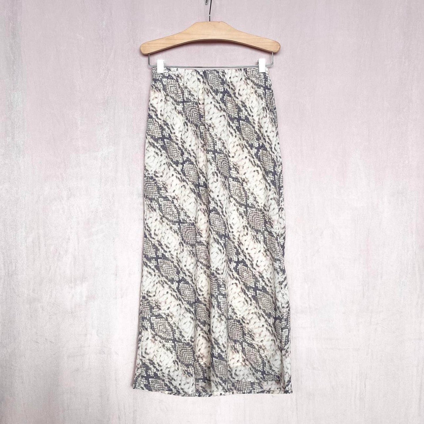 Secondhand Japna Snake Print High Rise Midi Skirt, XS