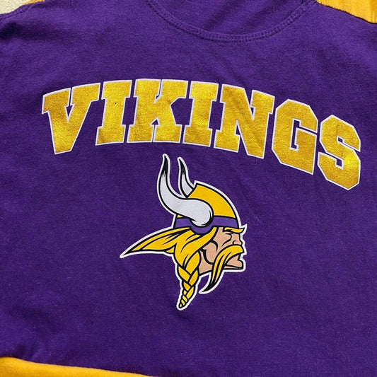 Upcycled Minnesota Vikings Crop Tank & Scrunchie Set, Size S/M