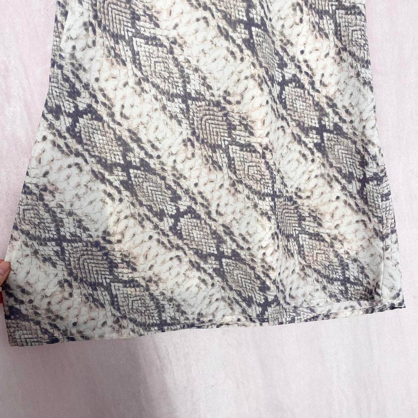 Secondhand Japna Snake Print High Rise Midi Skirt, XS