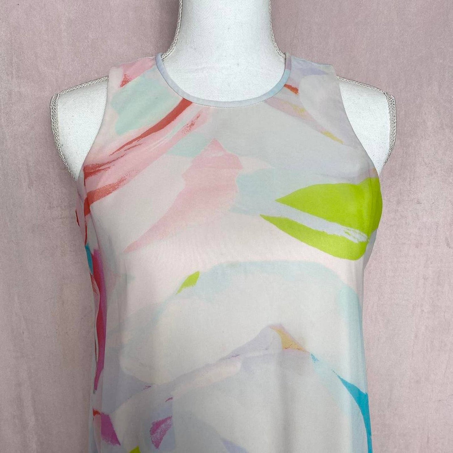 Secondhand Calvin Klein Watercolor A-Line Mini Dress, Size 6P
