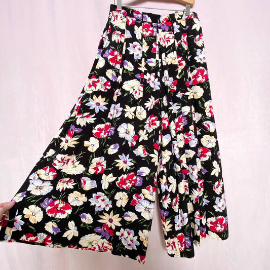 Vintage Liz Claiborne Floral Culotte Pants, Size 6