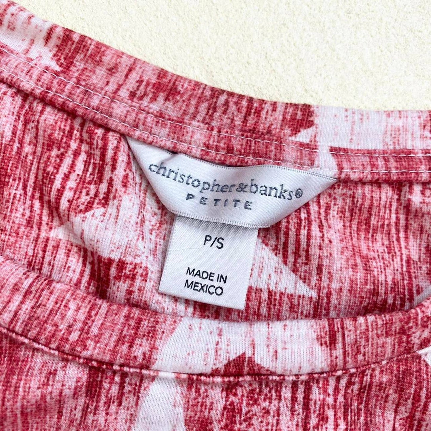 Reworked Christopher & Banks Star Crop Tee, Size XS