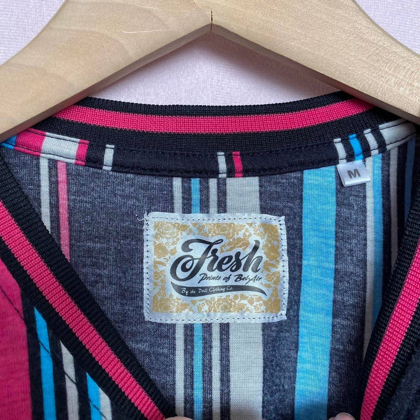 Secondhand Fresh Prints of Bel-Air Colorful Striped Tee, Size Medium