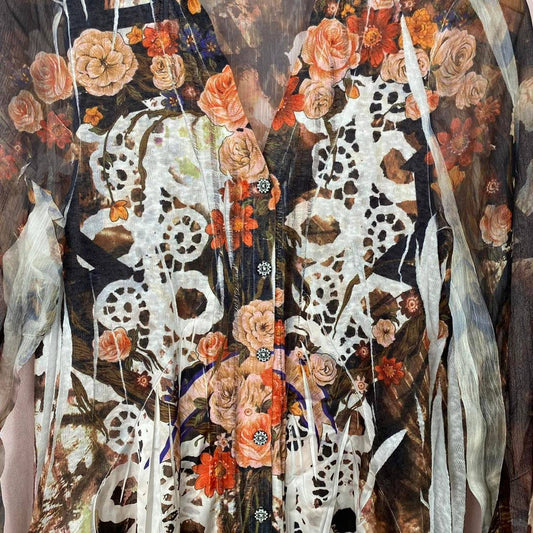 Vintage Ania A Floral Mesh Cardigan, Size Small