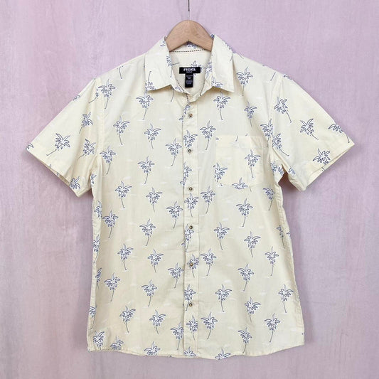 Preowned Tillys RSO Palm Tree Short Sleeve Button Down Shirt, Size Medium