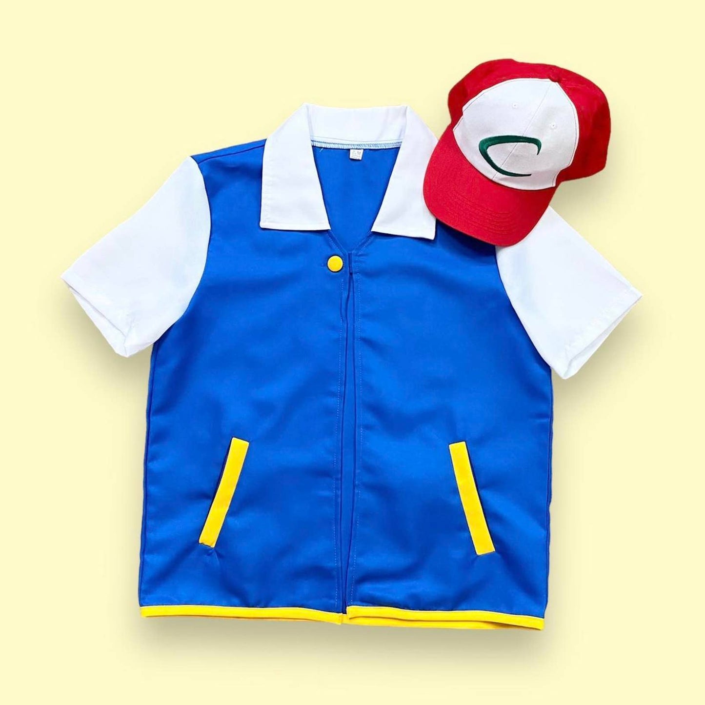 Secondhand Ash Ketchum Pokémon Costume Shirt & Cap, Size Medium