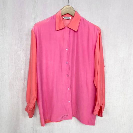 Vintage Ann Taylor Silk Long Sleeve Button Up, Size Small