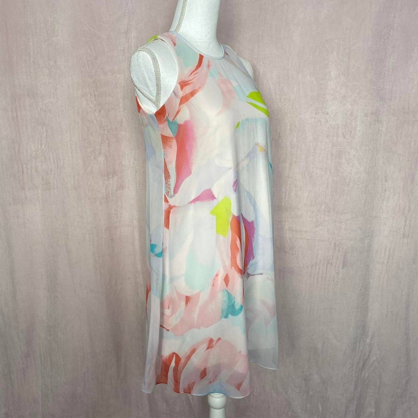 Secondhand Calvin Klein Watercolor A-Line Mini Dress, Size 6P