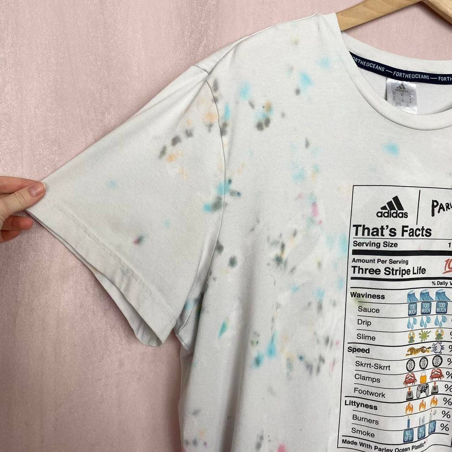 Upcycled Adidas x Parley Tie Dye Ocean Plastic Tee, Size XL
