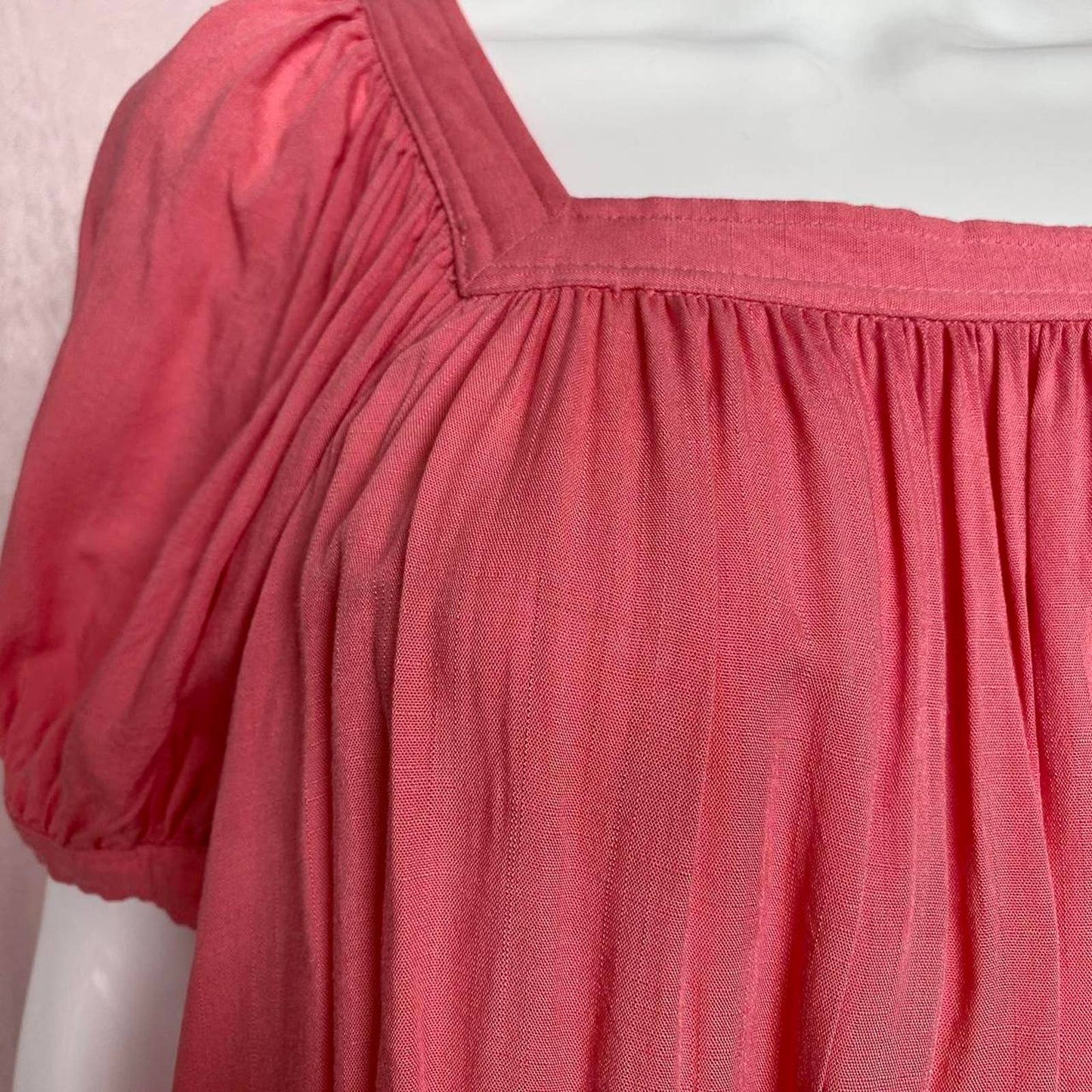 Secondhand Kori America Peach Puff Sleeve Flowy Top, Size Small