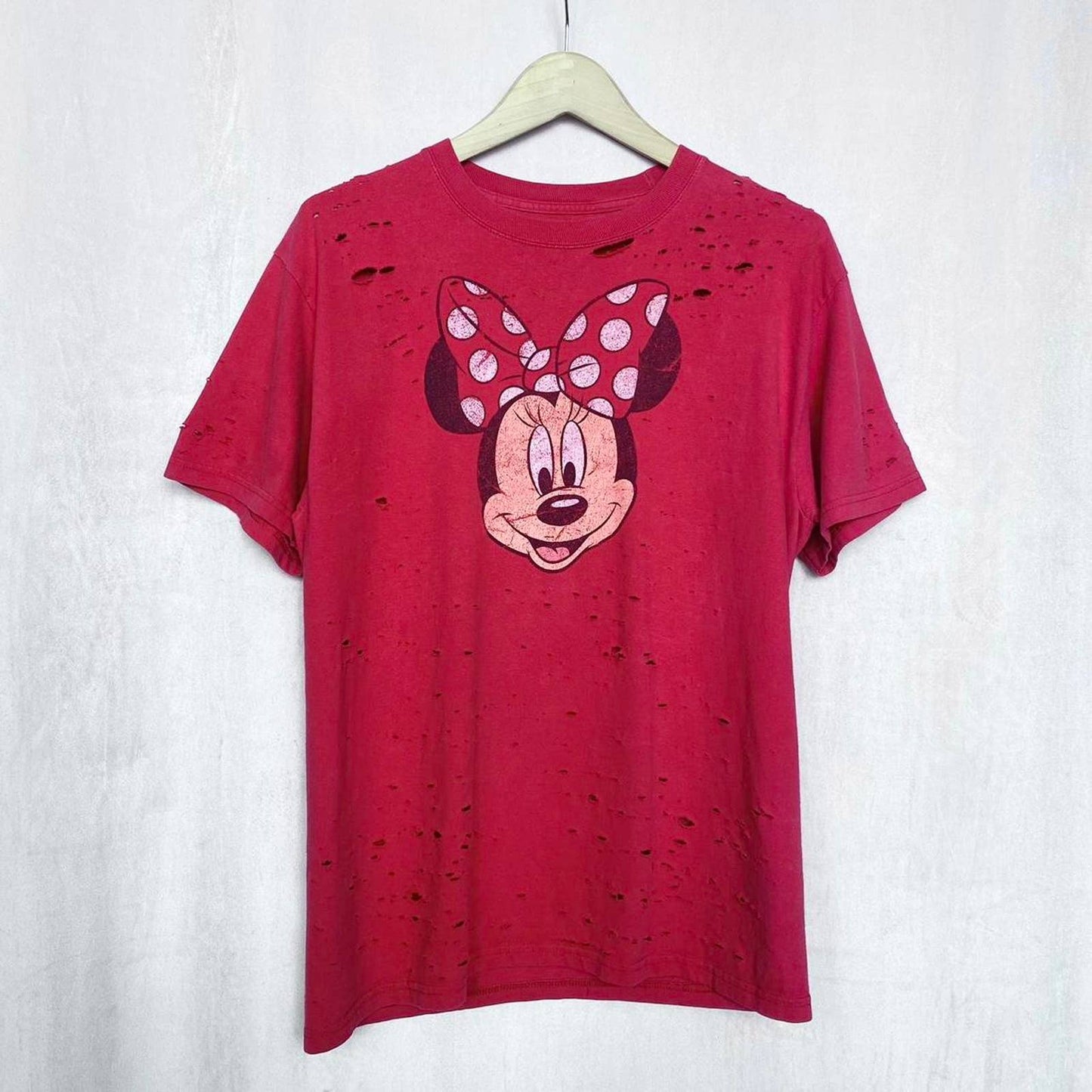 Reworked Disney Minnie Mouse Distressed Double Sided Tee, Size Medium