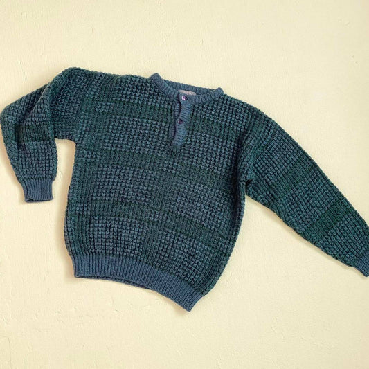 Vintage Chunky Knit Wool Sweater, Size Large