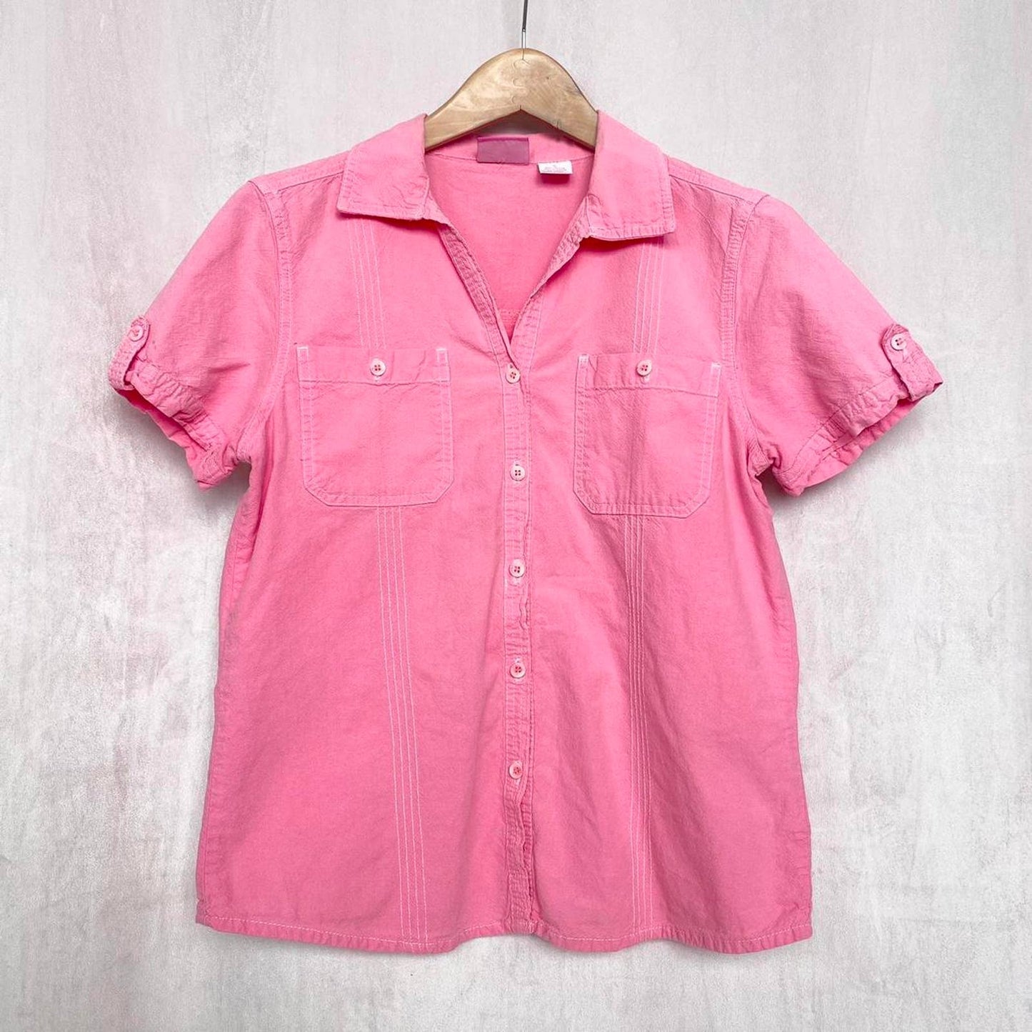 Vintage Pappagallo Pink Denim Button Up Shirt, Size Small