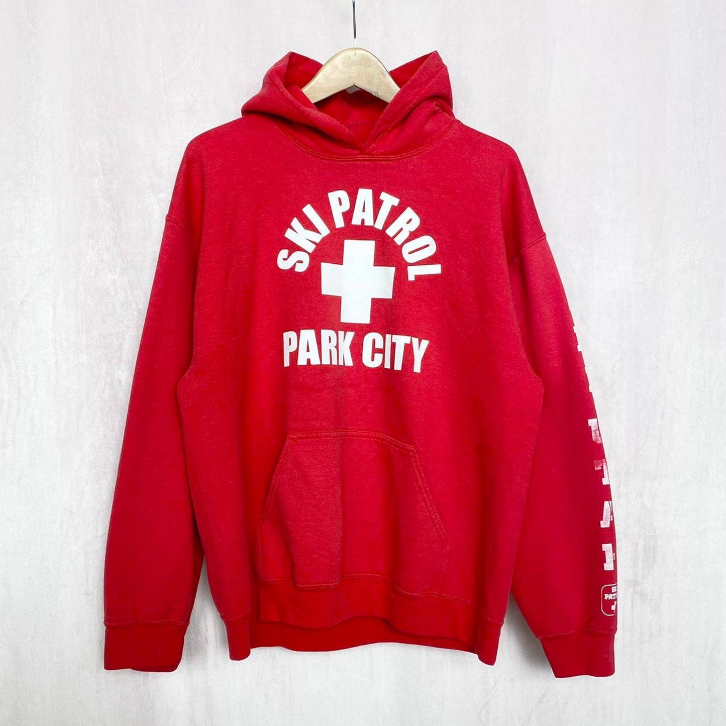 Vintage Ski Patrol Red Hoodie Sweatshirt, Size Large