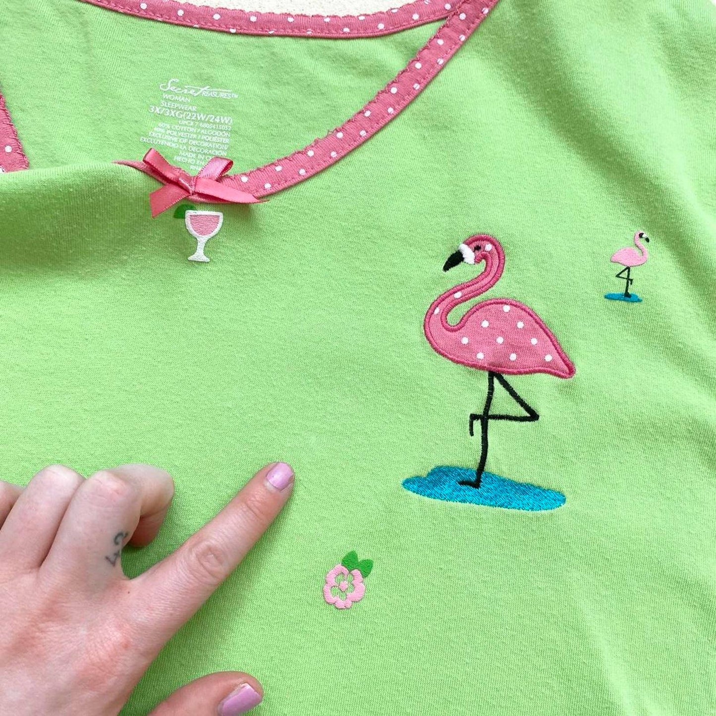 Secondhand Secret Treasures Flamingo Green T-Shirt, Size 3X
