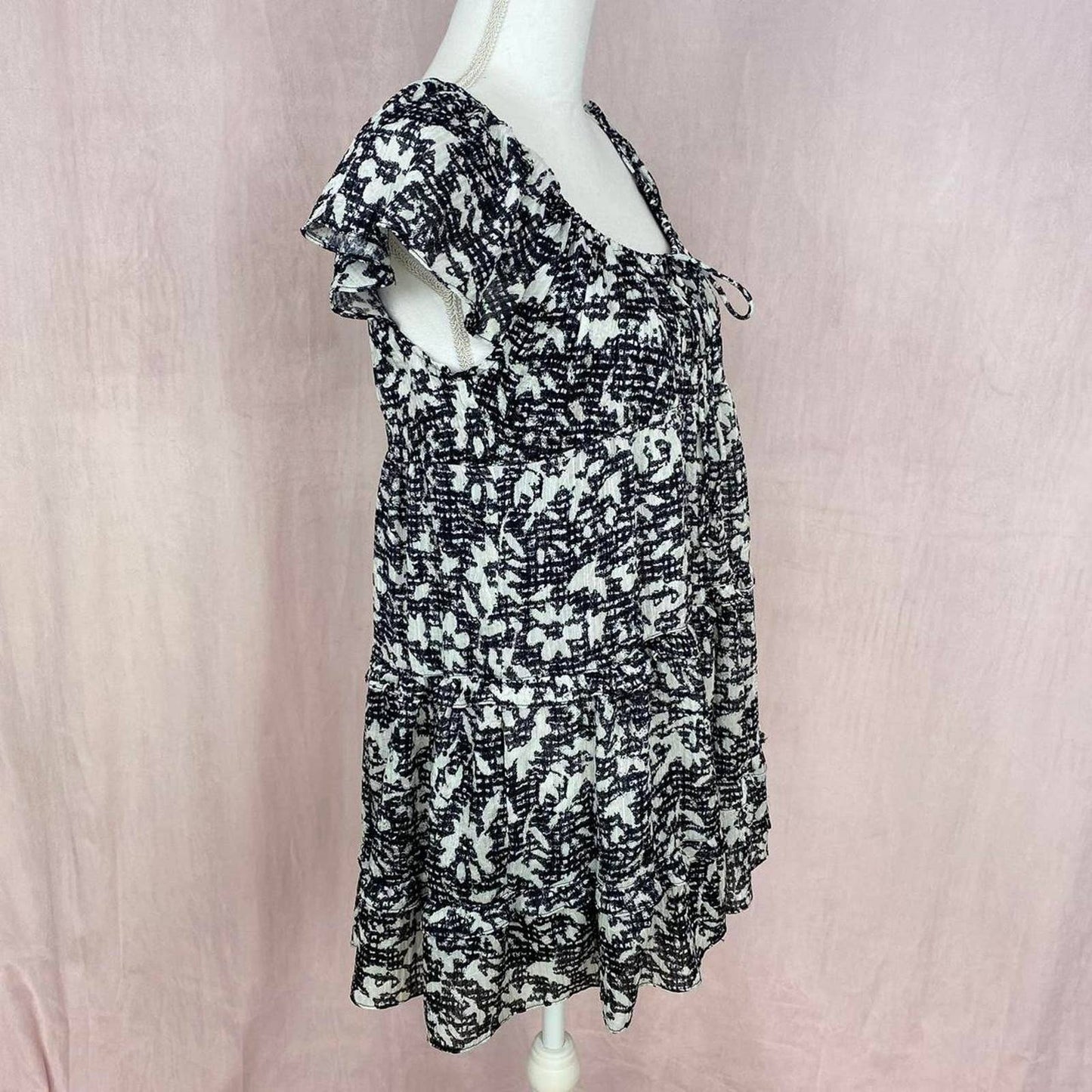 Secondhand Urban Outfitters Floral Tiered Babydoll Mini Dress, Size Small
